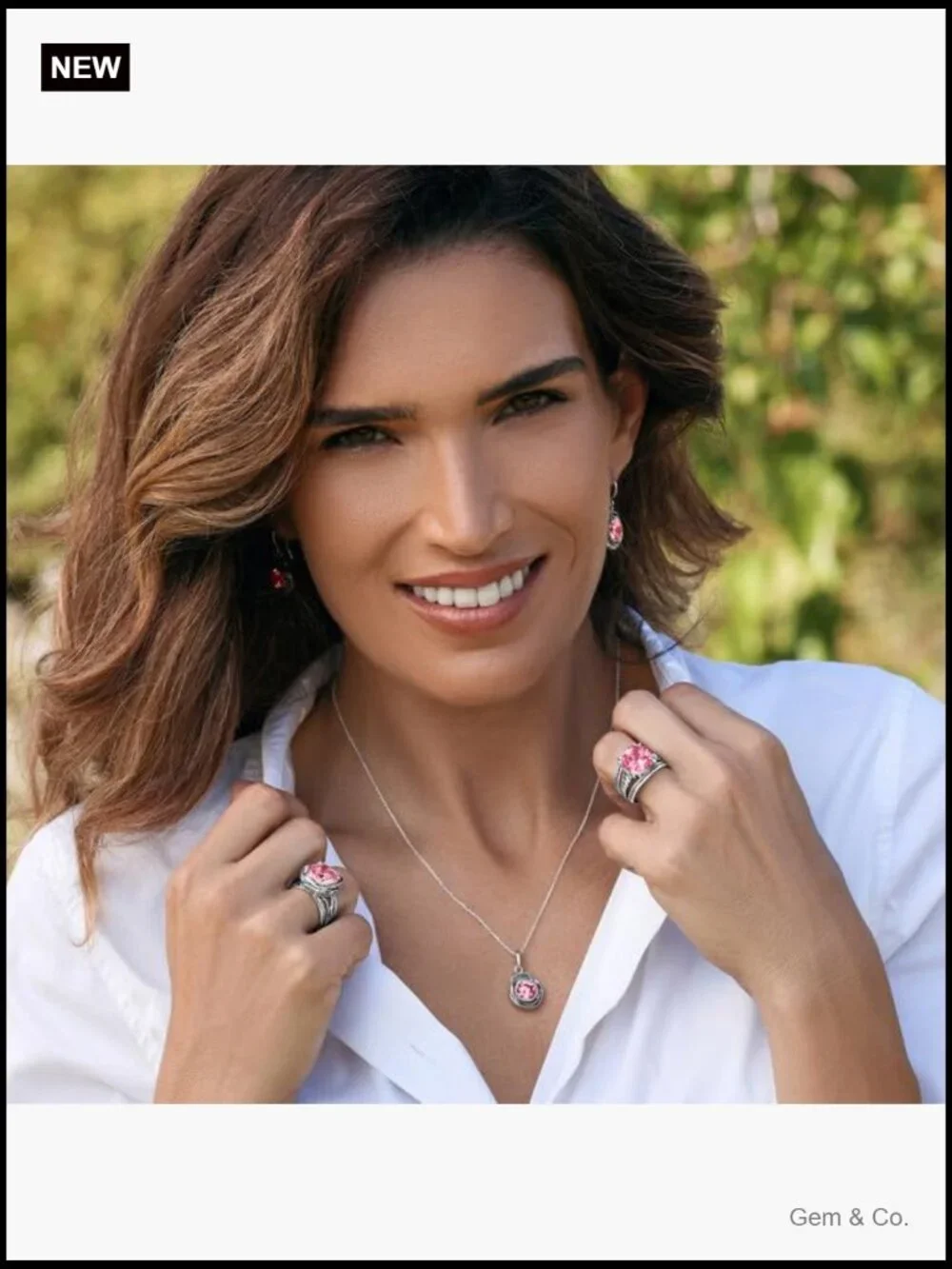 925 Sterling Silver Curb Chain Statement Ring with CZ